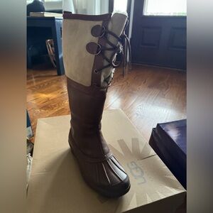 UGG Brown and Cream Winter Boots New with Box!